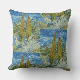 Cojín De Exterior Los cipreses de Van Gogh - Arte de cielo azul arre