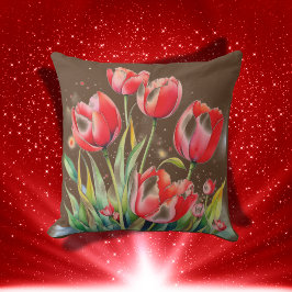 Cojín De Exterior Los lapachos rojos en un fondo marrón |