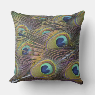 Cojín De Exterior Los pavos reales hermosos plumas abiertas