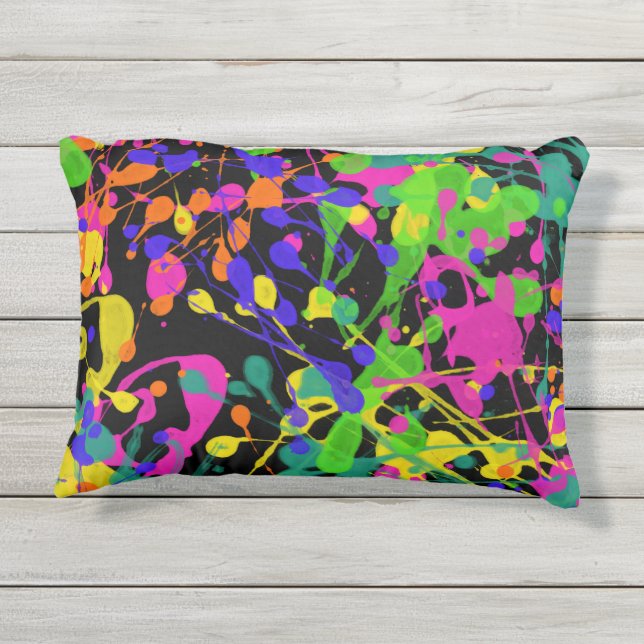 Cojín De Exterior Luces nocturnas Paint Splatter (Reverso)