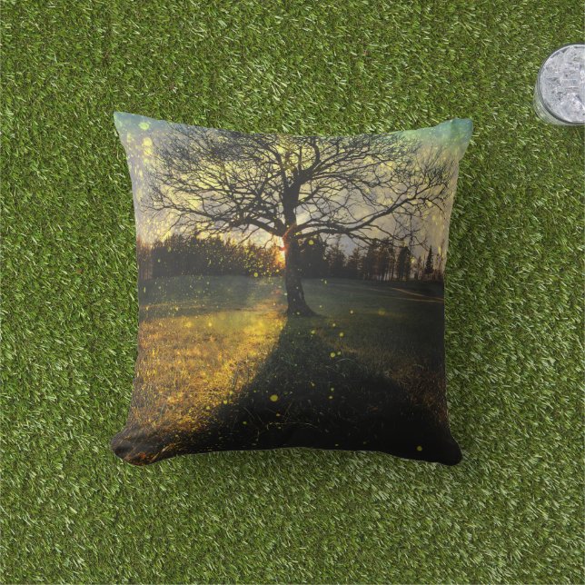Cojín De Exterior Luciérnagas mágicas paisaje de ensueño (Césped)