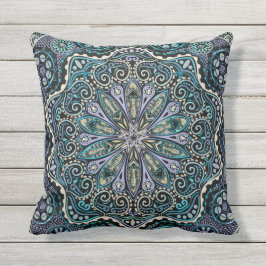 Cojín De Exterior Mandala púrpura fresca de Boho de la Nuevo-Edad