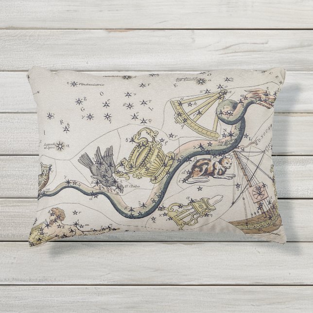 Cojín De Exterior Mapa astronómico vintage (Anverso)