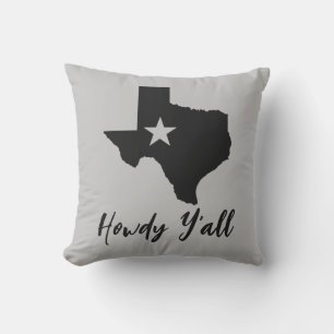 Cojín De Exterior Mapa de Texas Lone Star State Howdy Y'all