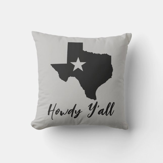 Cojín De Exterior Mapa de Texas Lone Star State Howdy Y'all  (Anverso)