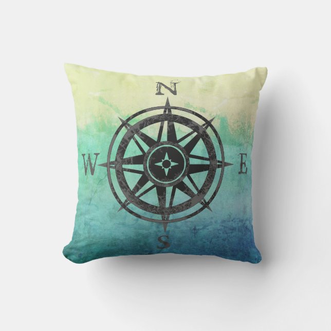 Cojín De Exterior Mar verde azulado de Ombre (Anverso)