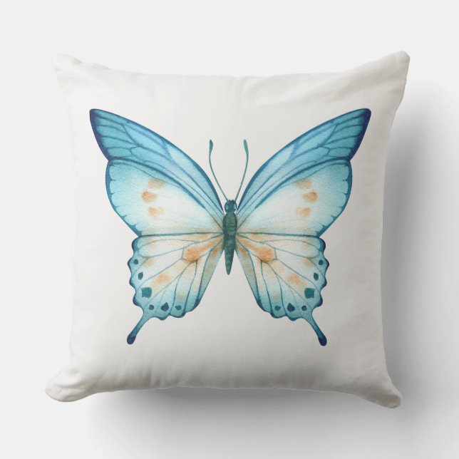 Cojín De Exterior Mariposa Ilustrada a Mano (Anverso)