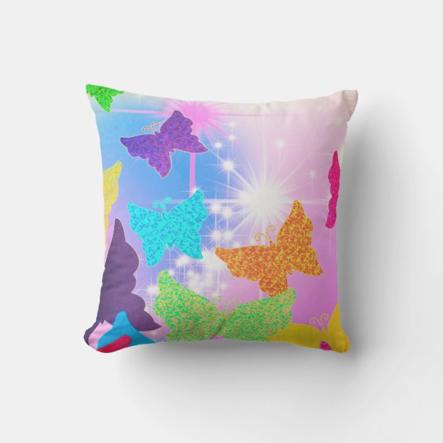 Cojín De Exterior Mariposas Artesanas (Anverso)