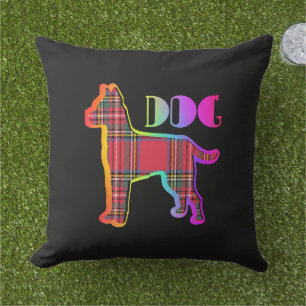 Cojín De Exterior Mascota de DOG rojo colocado negro
