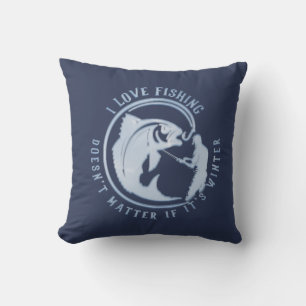 Cojín De Exterior Me encanta la pesca, no importa si es camiseta de