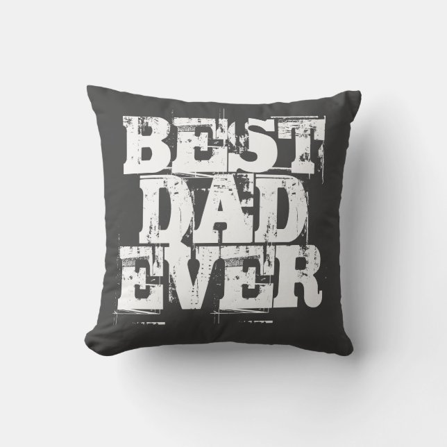Cojín De Exterior Mejor papá jamás negro y blanco (Anverso)