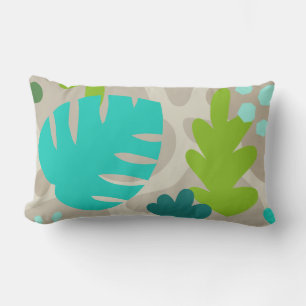 Cojín De Exterior Mod Monstera Resumen Leaf Tropical Hawaiano -Guay