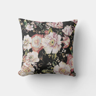 Cojín De Exterior moda bohemia flores rosadas oscuras florales