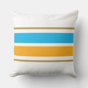 Cojín De Exterior Moda brillante cielo azul franjas de Carreras blan