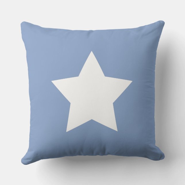 Cojín De Exterior Modern minimal Initials Star Blue white (Reverso )