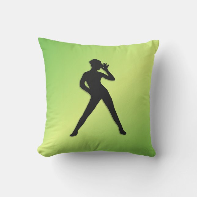 Cojín De Exterior Moderna danza verde (Anverso)