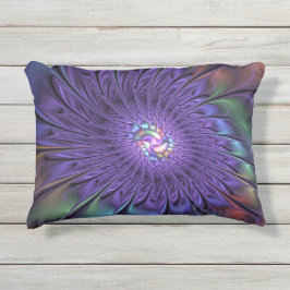 Cojín De Exterior Moderna y colorida moda Resumen Flor Fractal