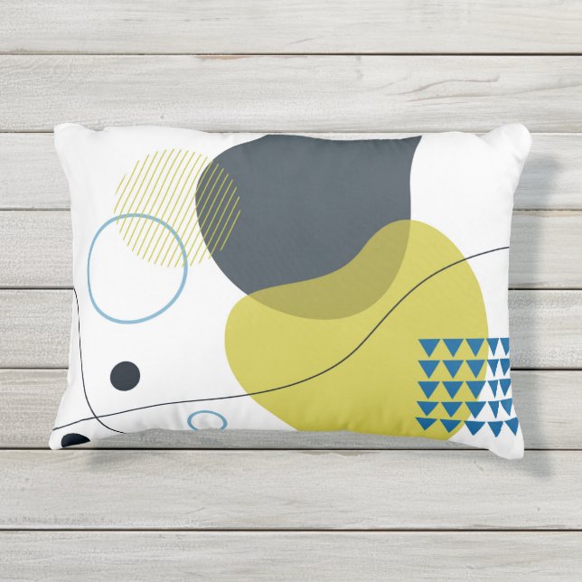 Cojín De Exterior Moderno, memphis, fresco, único, moderno ilustraci (Reverso)