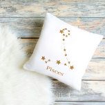 Cojín De Exterior Moderno Rótulo Zodiaco Gold Pisces | Agua de eleme<br><div class="desc">Moderno Rótulo Zodiaco Gold Pisces | Agua de elemento</div>