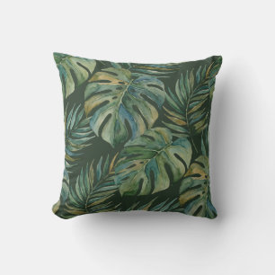 Cojín De Exterior Moku Island Acuarela Hawaiana Monstera- Verde