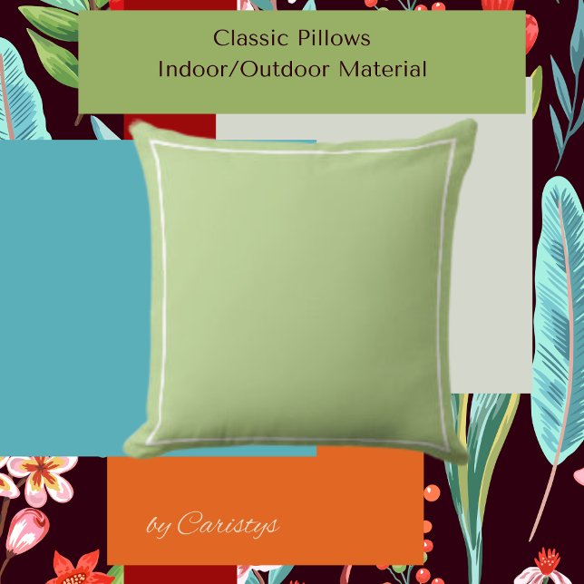 Cojín De Exterior Moneda verde sólida con trazo blanco (Subido por el creador)