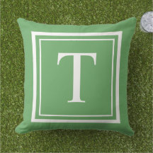 Monograma Clásico Verde Blanco Cuadrado