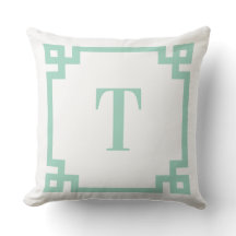 Monograma de la llave griega Verde azulada ligera