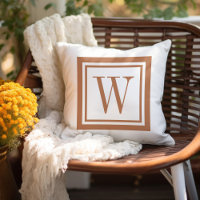 Monograma de Terra Cotta y White Classic Square
