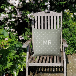 Cojín De Exterior Monograma del patrón moderno | Pilar al aire libre