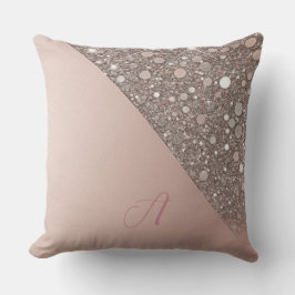 Cojín De Exterior Monograma Elegante de Oro Rosa
