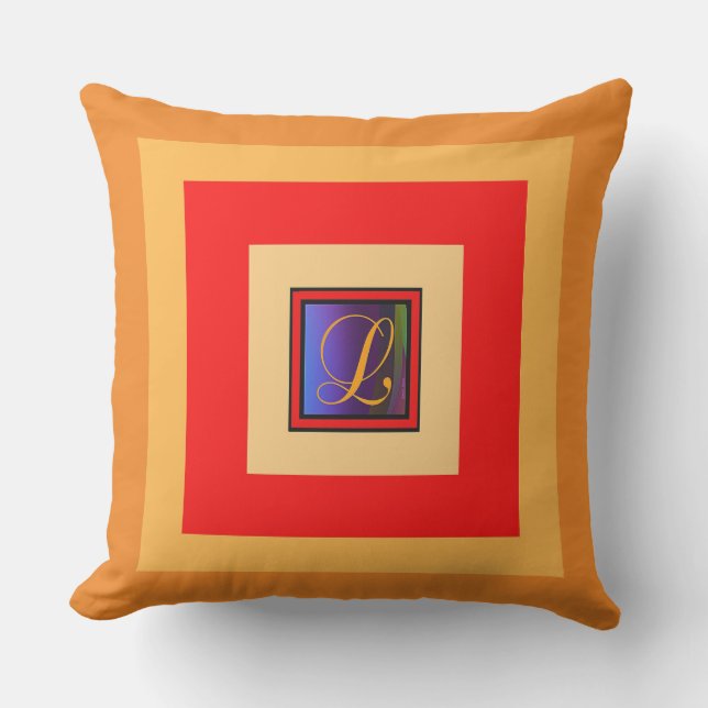 Cojín De Exterior Monograma inicial L Múltiple (Anverso)
