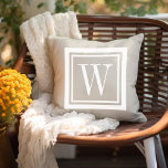 Cojín De Exterior Monograma luminoso amarillo y blanco clásico cuadr<br><div class="desc">Diseñe su propio personalizado lanzar almohada en cualquier combinación de colores para coordinarse perfectamente con su decoración de casa en cualquier espacio! Utilice las herramientas de diseño para cambiar el color de fondo y el color de borde cuadrado, o agregue su propio texto para incluir un nombre, iniciales de monograma...</div>