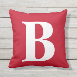 Cojín De Exterior Monograma rojo negrita Pilar al aire libre