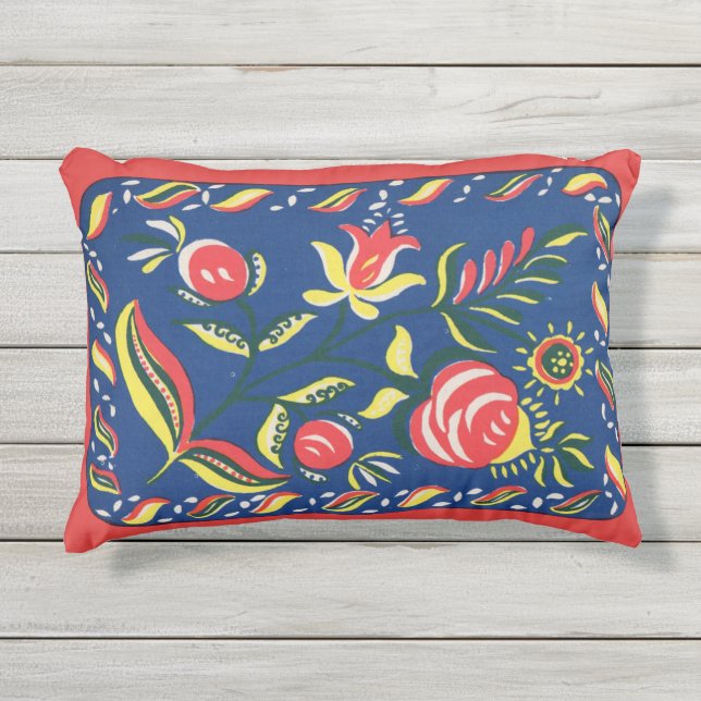 Cojín De Exterior motivo folky Pennsylvania Dutch (Anverso)