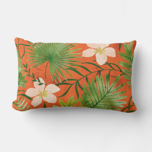 Cojín De Exterior Nalani Hawaiano Coral del Jardín Tropical Reversib