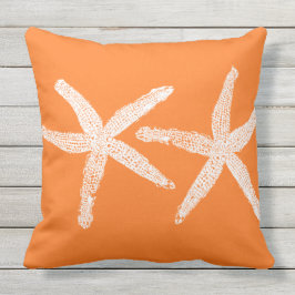 Cojín De Exterior Naranja de calabaza Starfish Decoración de la Casa