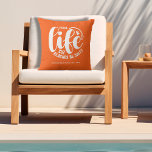 Cojín De Exterior Naranja de vida de grupo<br><div class="desc">Haga una declaración para su casa o un regalo como regalo de diversión, esta almohada naranja al aire libre muestra su nombre familiar, año establecido, y "Vida de la piscina porque las playas son saladas" en letras de moda. Cambie el color con las herramientas de edición de Zazzle. COINCIDIENDO elementos...</div>