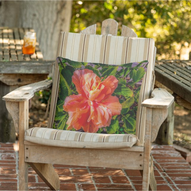 Cojín De Exterior Naranja Hibiscus Beauty (Silla)
