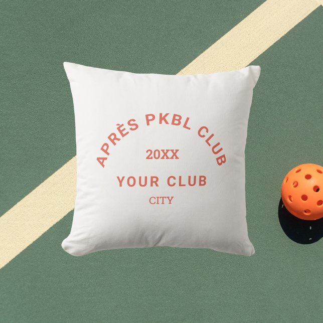 Cojín De Exterior Naranja retro Après PKBL Club Escudo Pickleball (Subido por el creador)
