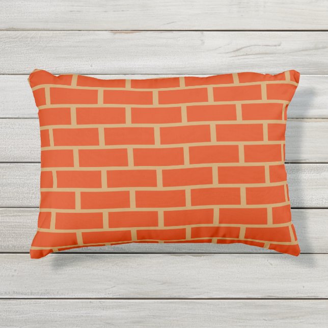Cojín De Exterior Naranja y bronceado (Anverso)