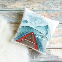 Cojín De Exterior Naturaleza acuarela moderna Véase La Cita Mundial