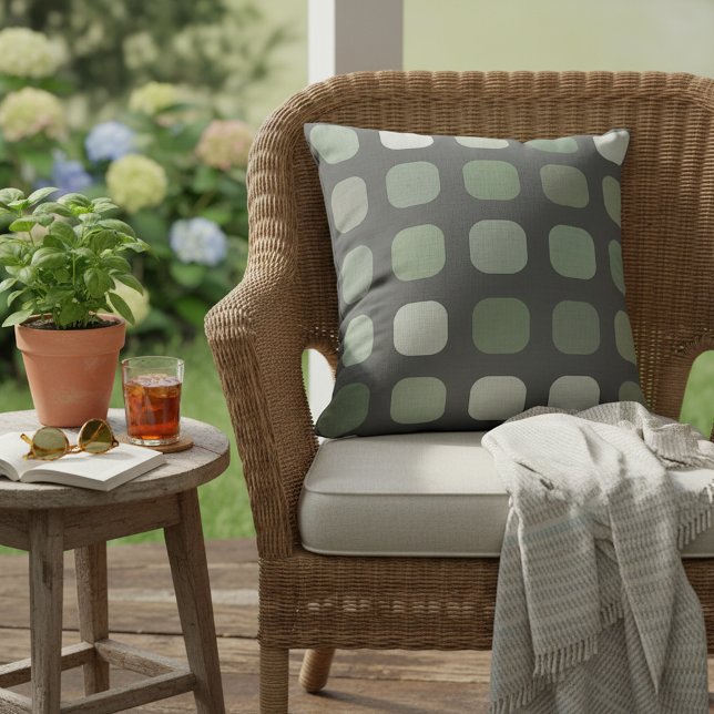 Cojín De Exterior Naturaleza Forestal Patrón De Cuadrados Redondos V (Subido por el creador)