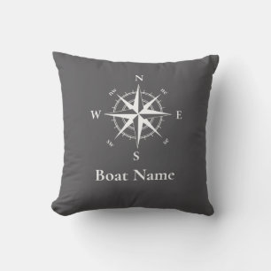 Cojín De Exterior Nautical compass -personalizar nombre del barco