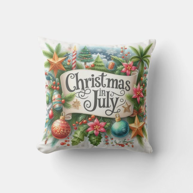 Cojín De Exterior Navidad festiva en julio (Anverso)