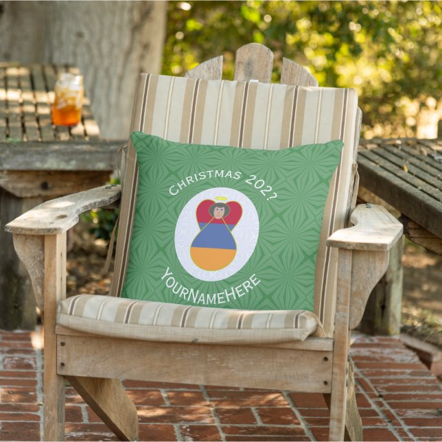 Cojín De Exterior Navidades de ángel de bandera armenia personalizad (Silla)