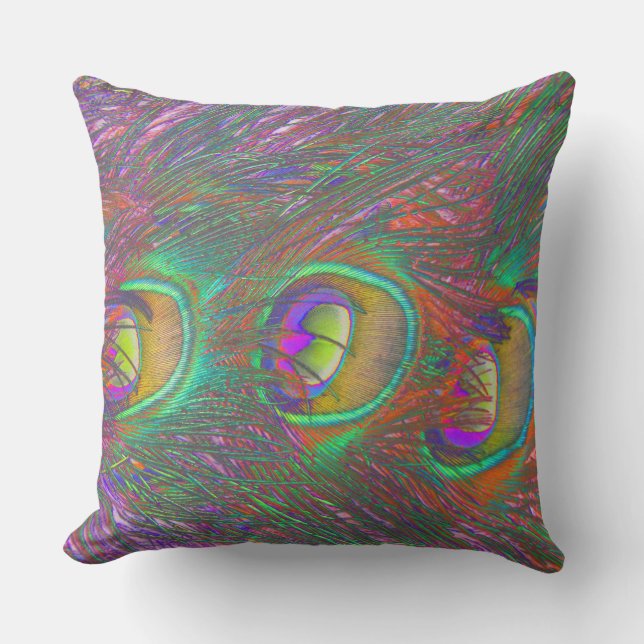 Cojín De Exterior Navidades Tinsel Peacock Feathers (Anverso)