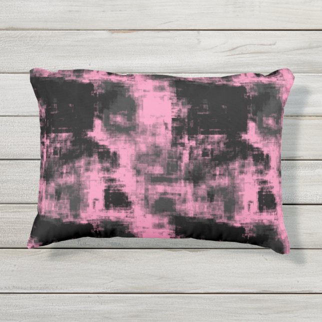 Cojín De Exterior Negro rosa y gris (Reverso)