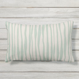 Cojín De Exterior Neutral Grueso Rayas delgadas Seafoam Beige Verde