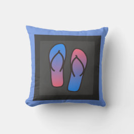 Cojín De Exterior NiCK DAViD - Lagoon azul Flip-Flop Pillow