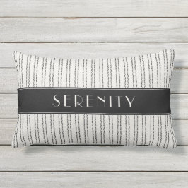 Cojín De Exterior Nombre del barco Pinstripe Náutico Negro Pilar ext